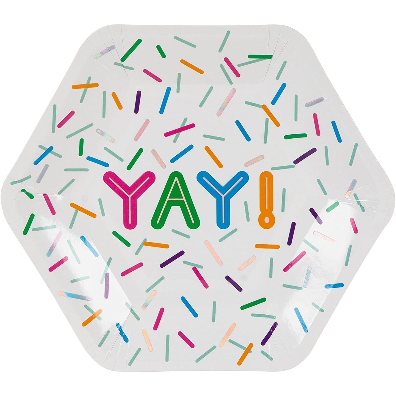 Disposable Plates - 24-Count Paper Plates, Hexagon Plates, Kids Birthday Party Supplies for Appetizer, Lunch, Dinner, and Dessert, 9 x 8 Inches